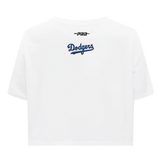PRO STANDARD - XL WOMEN'S MLB LOS ANGELES DODGERS CITY RANSOM SINGLE JERSEY BOXY TEE - WHITE