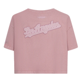 MLB LOS ANGELES DODGERS WASHED CLASSIC WOMEN'S ENZYME WASH BOXY TEE- SMALL