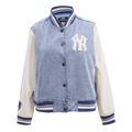 MLB NEW YORK YANKEES VARSITY BLUES WOMEN'S DENIM VARSITY JACKET - M