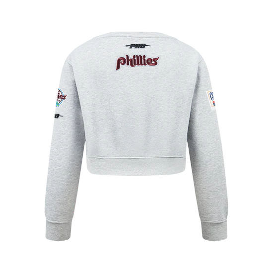 MLB PHILADELPHIA PHILLIES CLASSIC BIG GIRLS FLEECE CREWNECK - SMALL
