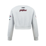MLB PHILADELPHIA PHILLIES CLASSIC BIG GIRLS FLEECE CREWNECK - SMALL