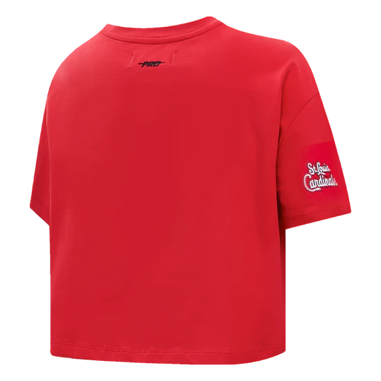 MLB ST. LOUIS CARDINALS SCRIPT TAIL WOMEN'S SINGLE JERSEY BOXY TOP-MED