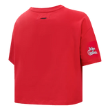 MLB ST. LOUIS CARDINALS SCRIPT TAIL WOMEN'S SINGLE JERSEY BOXY TOP-MED