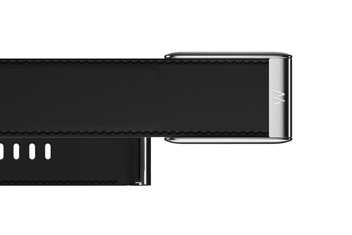 *Whoop 5.0 LeatherLuxe Straight Band, Unisex, Black/Cream/Black Titanium, Small