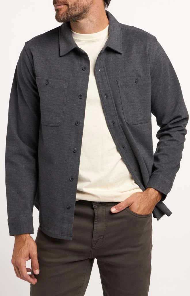 Liverpool Knit Long-Sleeve Button Up Shirt-Men's XL