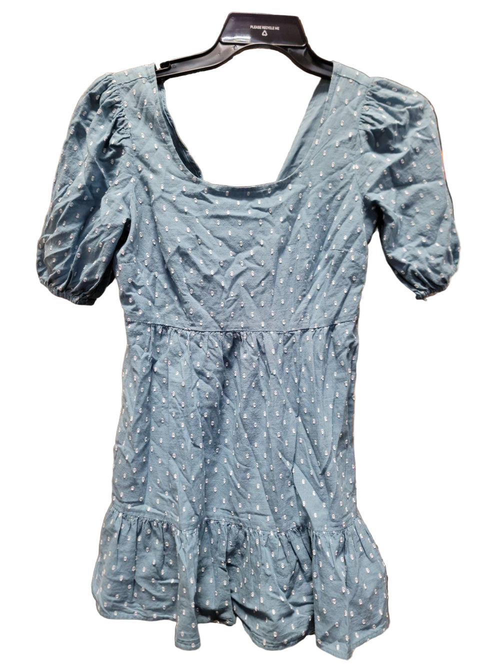 LOFT Blue and White Polka Dotted Summer Mini Flare Dress, Size 2P