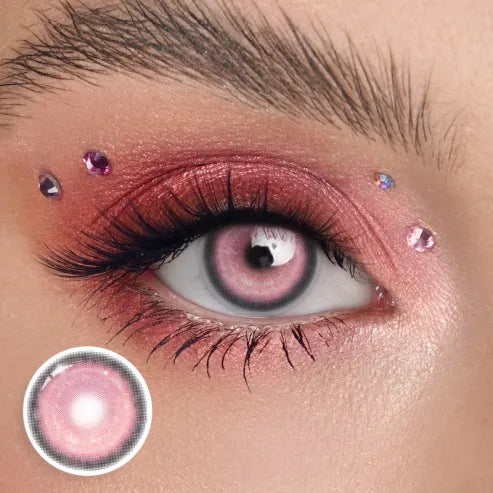Haniix Luna Pink Nonprescription Contact Lenses