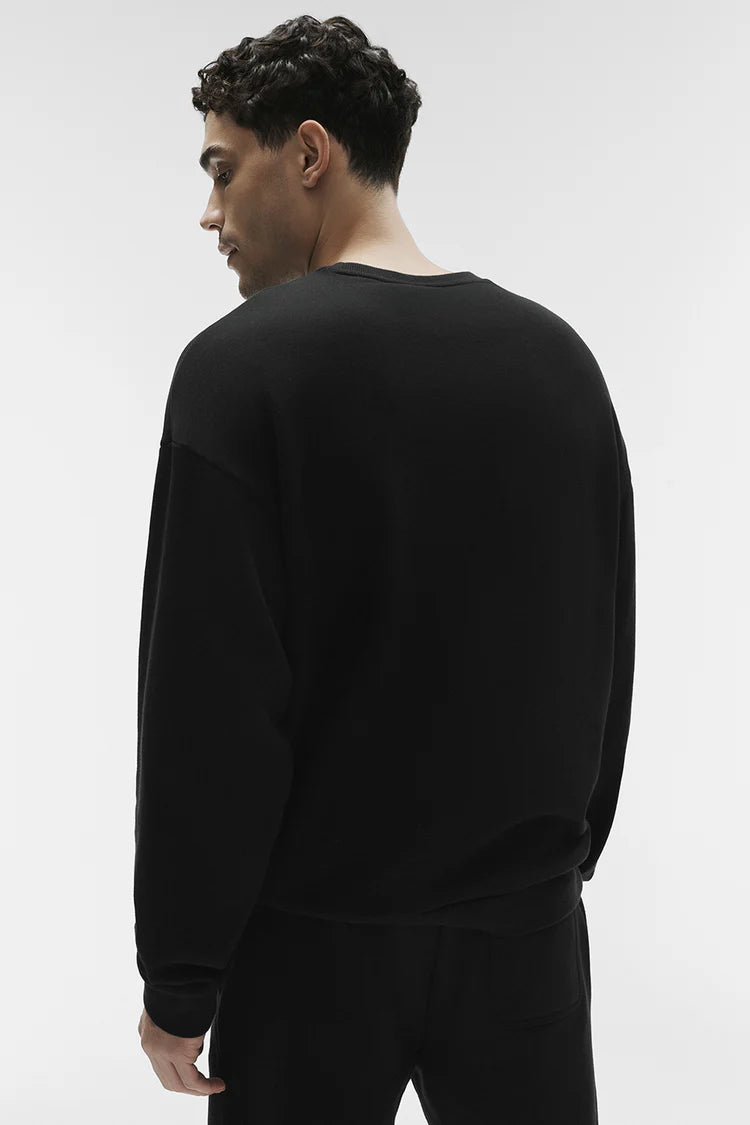 Alo Yoga Men's Chill Crew Pullover Sweatshirt - Black - Small