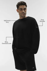 Alo Yoga Men's Chill Crew Pullover Sweatshirt - Black - Small