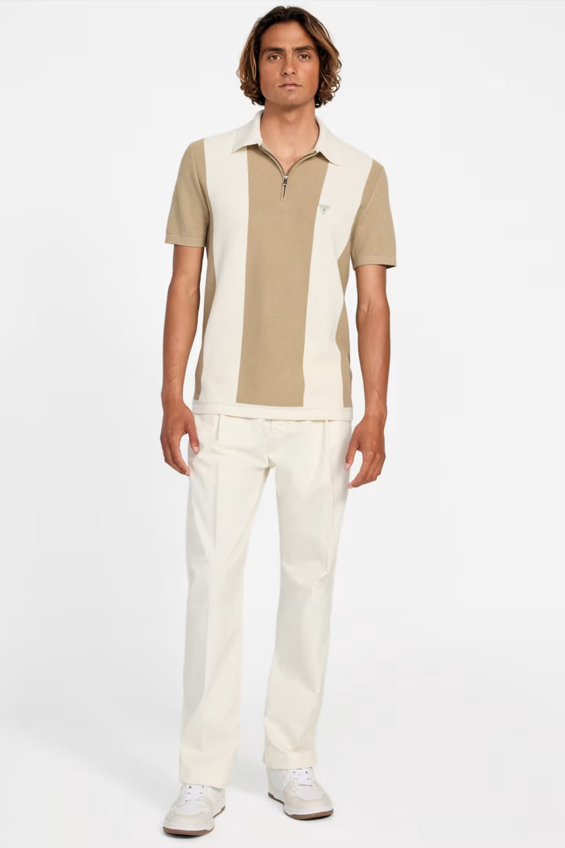 Guess Humphrey Zip Polo- Color: Desert Mud- Men's Lg