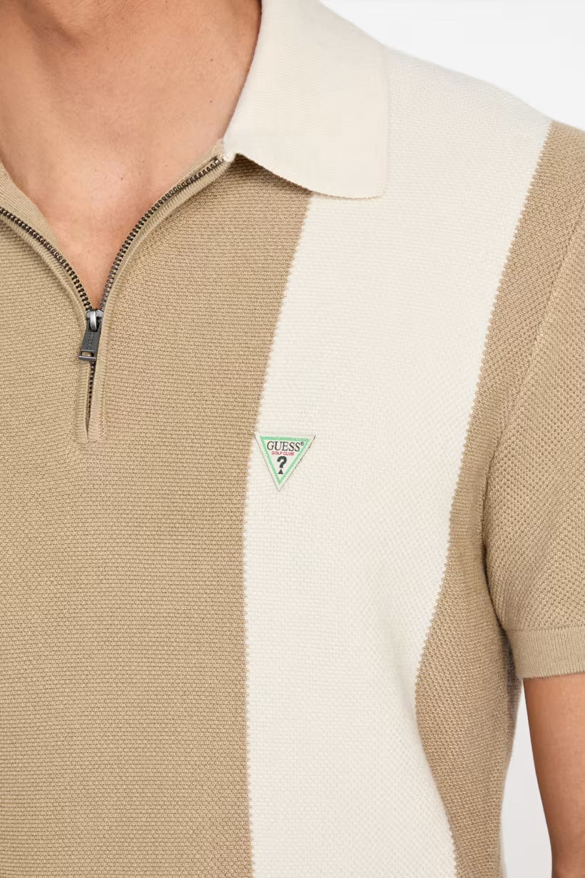 Guess Humphrey Zip Polo- Color: Desert Mud- Men's Lg