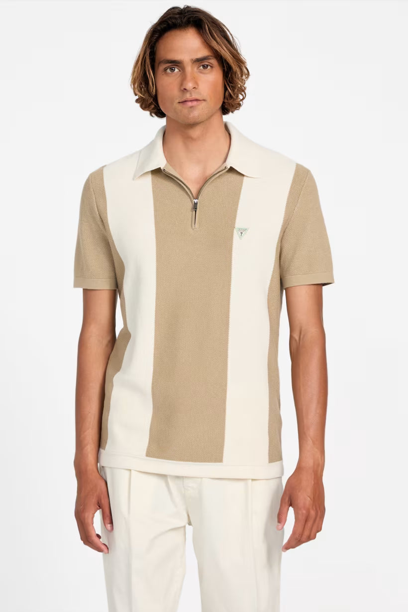 Guess Humphrey Zip Polo- Color: Desert Mud- Men's Lg