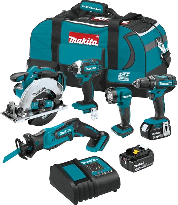 Makita XT510SM 18V LXT® Lithium-Ion Cordless 5-Pc. Combo Kit (4.0Ah)-Teal