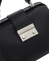 Brandon Blackwell Elizabeth Doctor Bag, Black Leather with Silver Clasp (New Open Box)