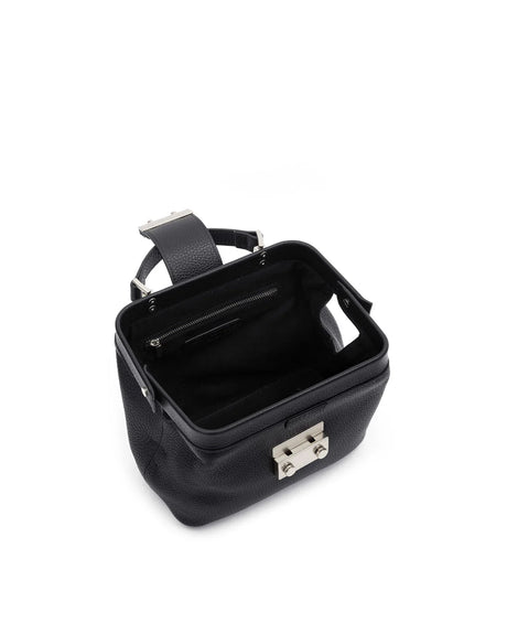 Brandon Blackwell Elizabeth Doctor Bag, Black Leather with Silver Clasp (New Open Box)