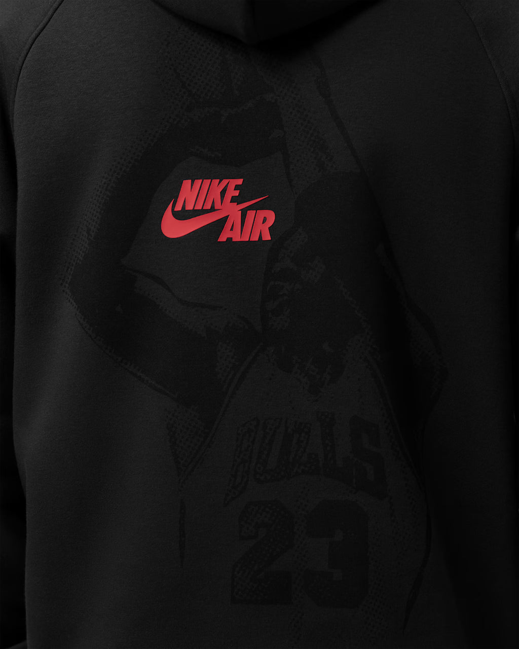 NIKE Men's Jordan Brooklyn Pullover Hoodie - Black/University Red - 2XL - New/Sealed