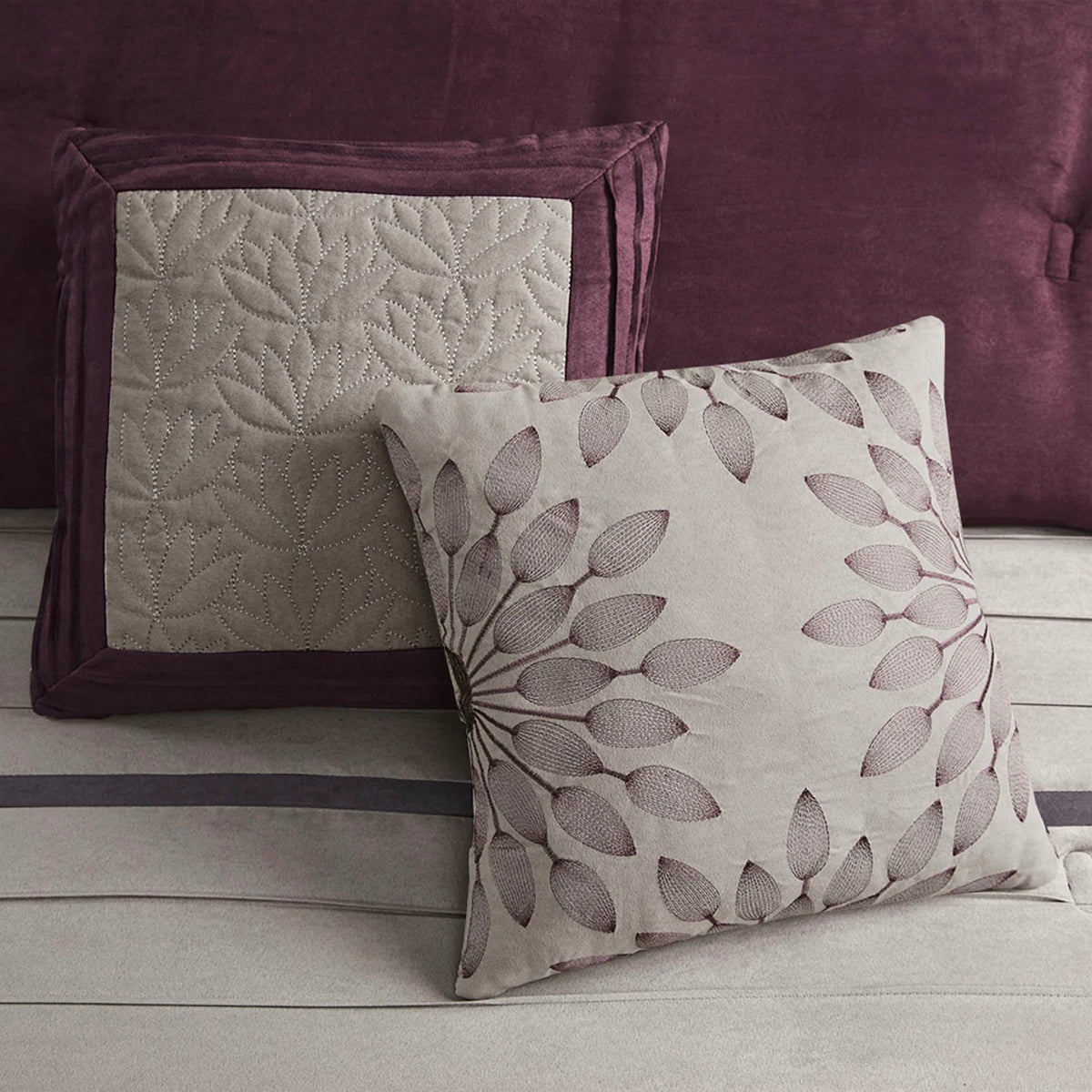 *Madison Park - Palmer 7-Piece Faux Suede Comforter Set, Purple, Queen