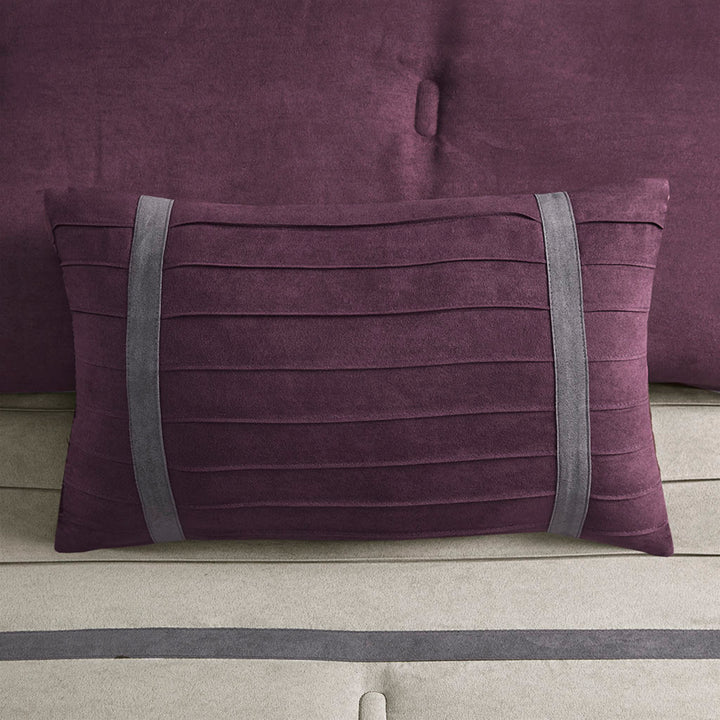 *Madison Park - Palmer 7-Piece Faux Suede Comforter Set, Purple, Queen