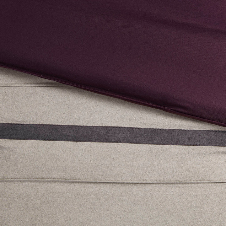 *Madison Park - Palmer 7-Piece Faux Suede Comforter Set, Purple, Queen