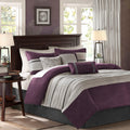 *Madison Park - Palmer 7-Piece Faux Suede Comforter Set, Purple, Queen