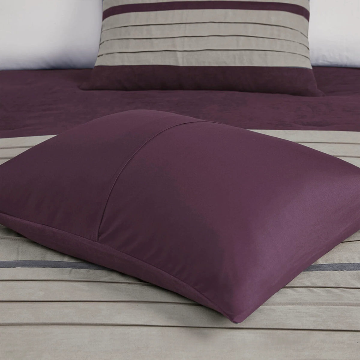 *Madison Park - Palmer 7-Piece Faux Suede Comforter Set, Purple, Queen