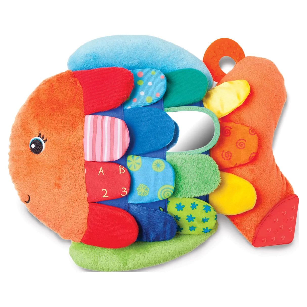 Melissa & Doug Flip Fish Soft Baby Toy Sensory Tummy Time Toys, Soft Fabric Tag Toy For Babies, Infants (New, Open Box) *Damaged Box*