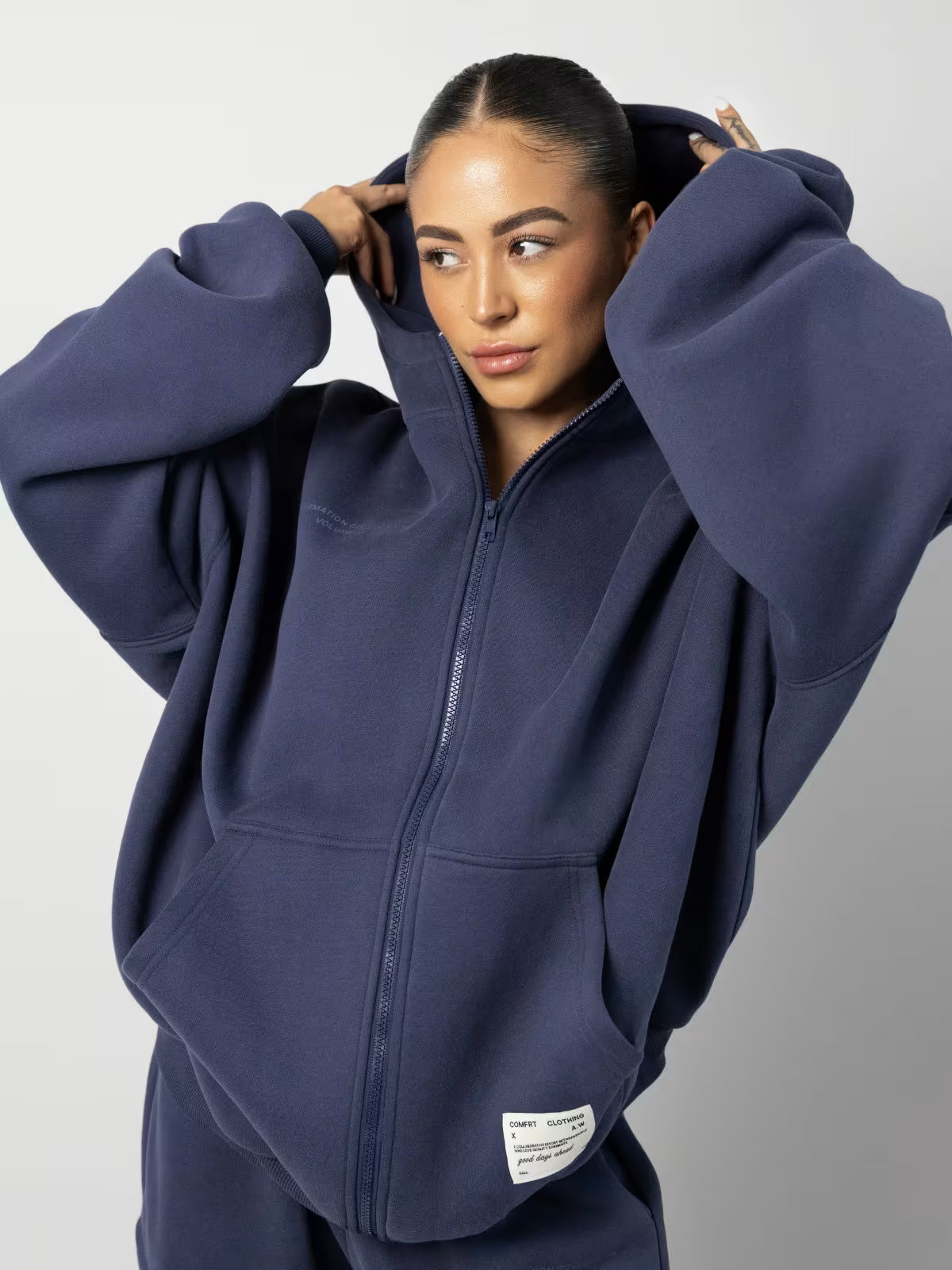 Comfrt Affirmation Zip Hoodie - Midnight Blue 2XL