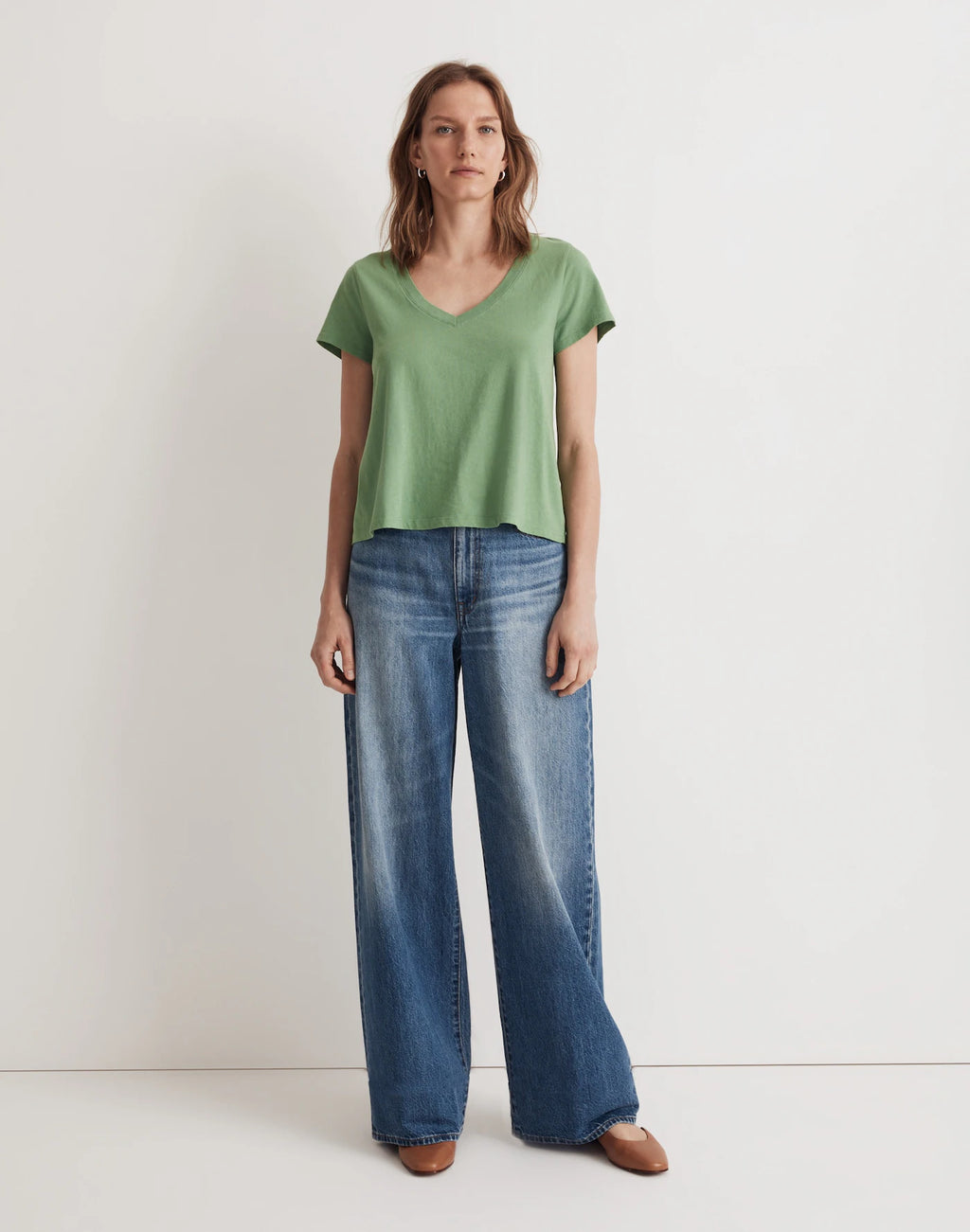 Madewell Soft fade Cotton V-Neck Tee Women's Size Medium