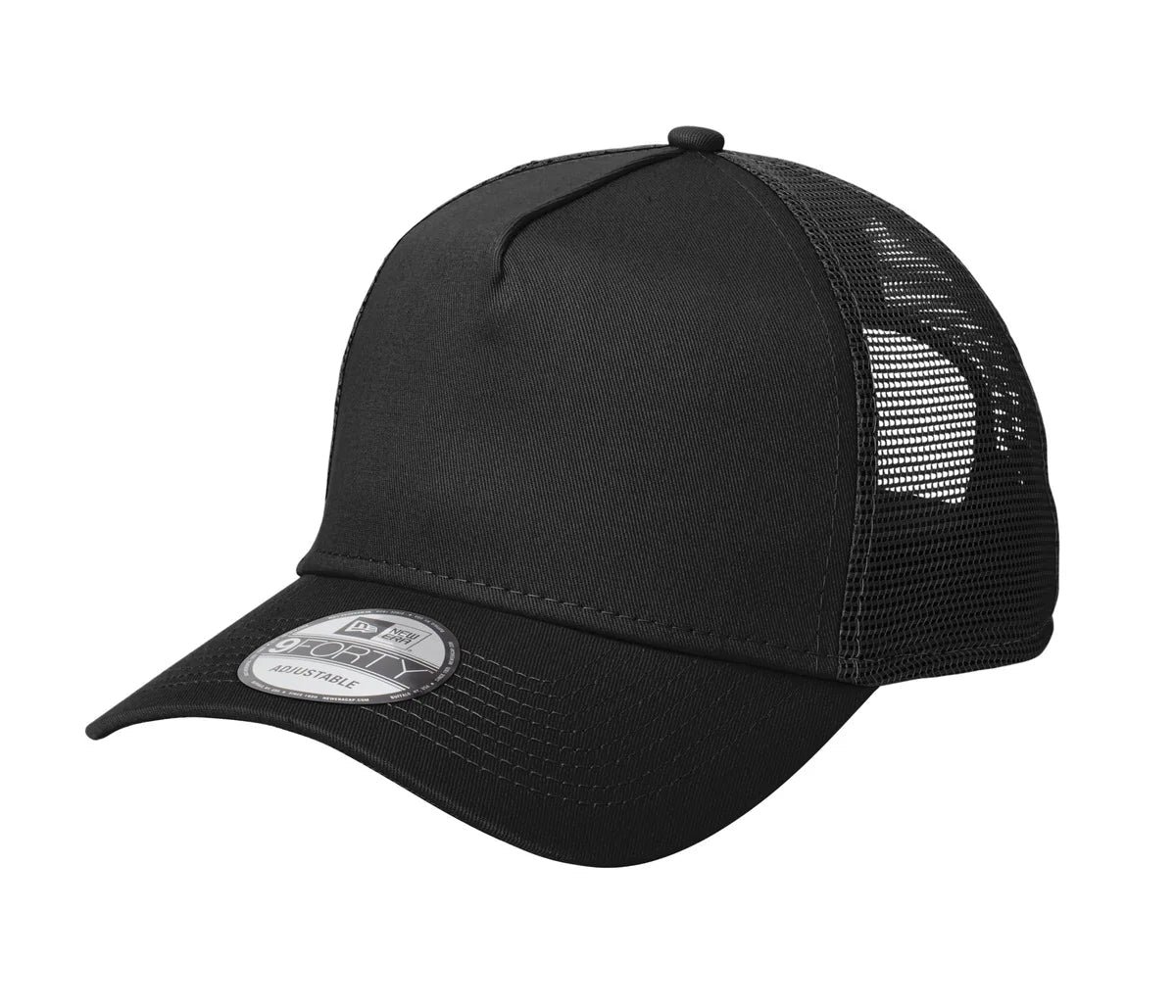 NEW ERA 9FORTY | Adjustable A-Frame Snapback Trucker Cap | Black | OS Fits Most