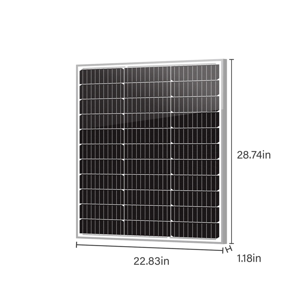 NEWPOWA - 80W 12V Monocrystalline Off-Grid Solar Panel - NPA80S-12J