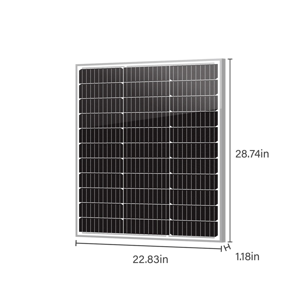 NEWPOWA - 80W 12V Monocrystalline Off-Grid Solar Panel - NPA80S-12J
