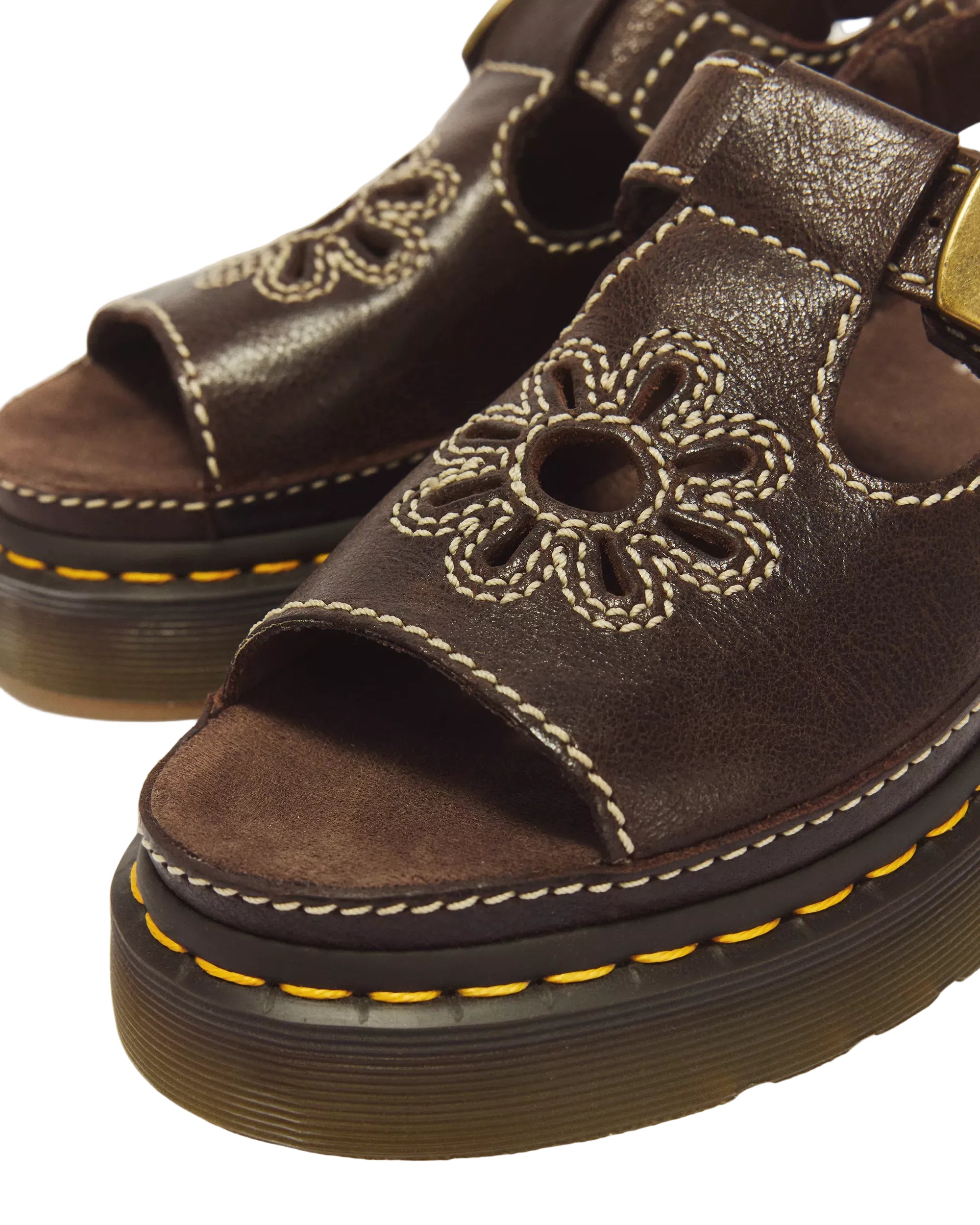 DR. MARTENS Women's Dunnet Flower in Kelp Brown - 7