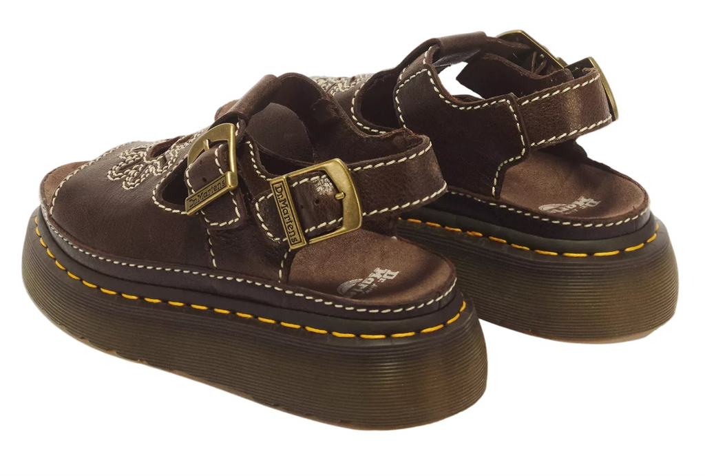 DR. MARTENS Women's Dunnet Flower in Kelp Brown - 7