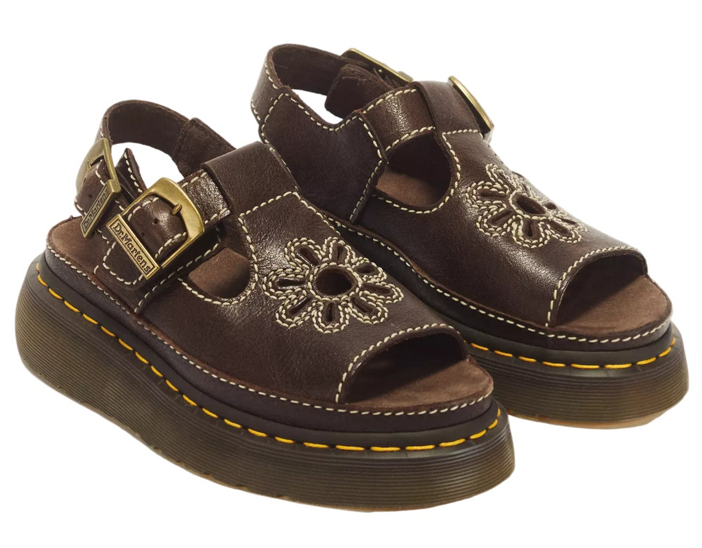 DR. MARTENS Women's Dunnet Flower in Kelp Brown - 7