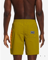 Nike Logo Shift Icon 7In Short Moss Green Orange (New)