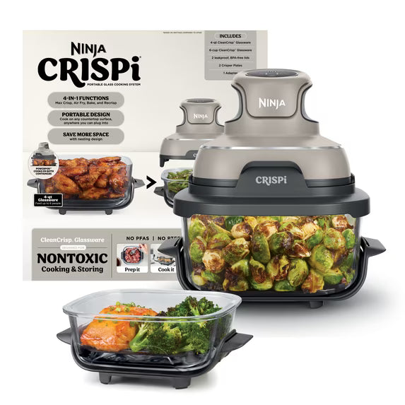 Ninja Crispi Glass Air Fryer 4-Qt, 4-in-1, Stone