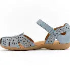 Earth Braly Leather Adjustable Perforated Fisherman Sandals 8.5 Blue
