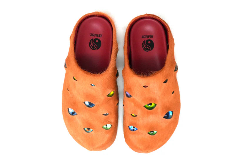 Men's Eyeball Mules by Esenes Worldwide - Orange - Size 9