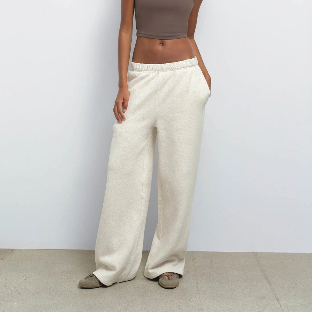 *MATE - Organic Fleece Straight Leg Sweatpant, Heather Oat, XS