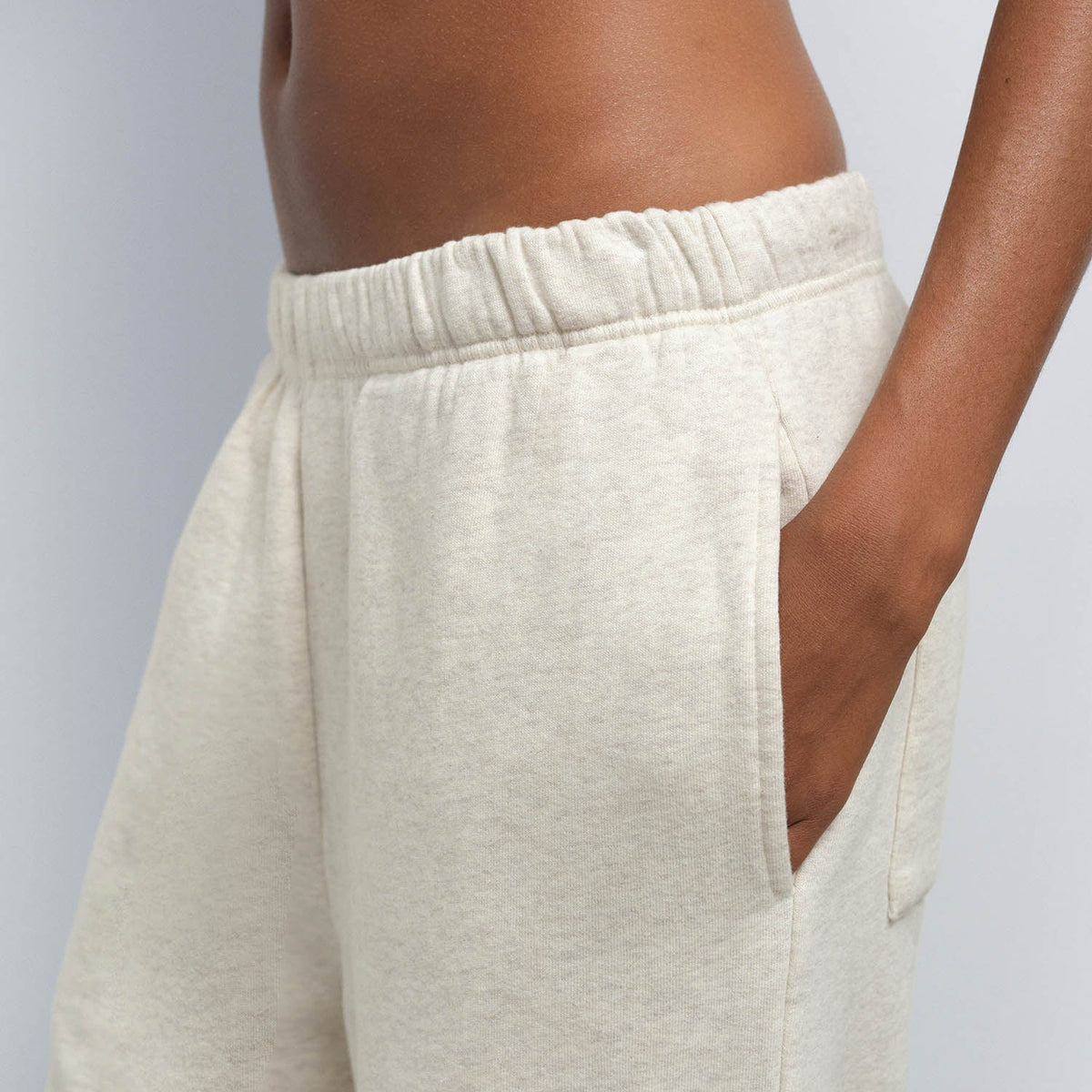 *MATE - Organic Fleece Straight Leg Sweatpant, Heather Oat, XS
