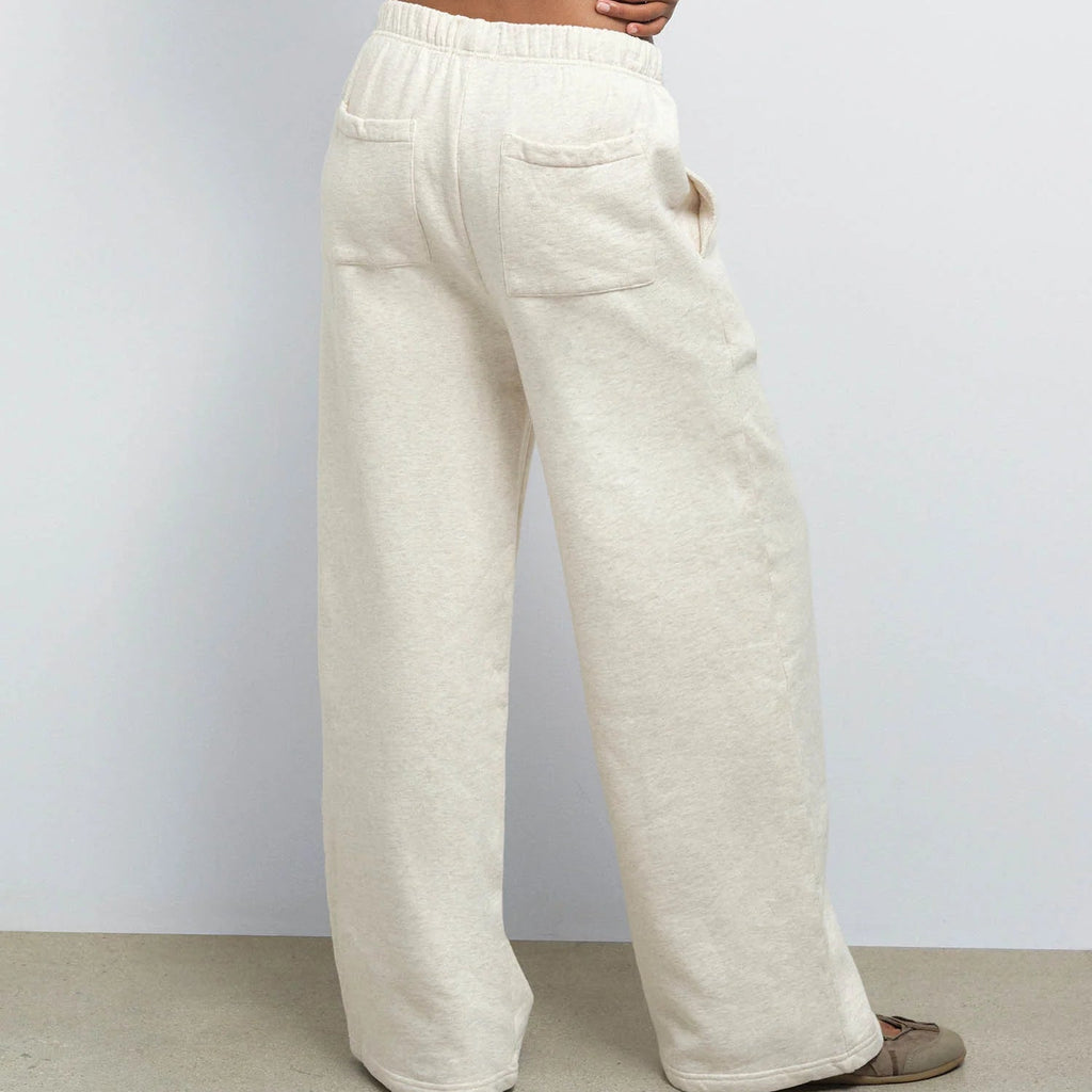*MATE - Organic Fleece Straight Leg Sweatpant, Heather Oat, XS