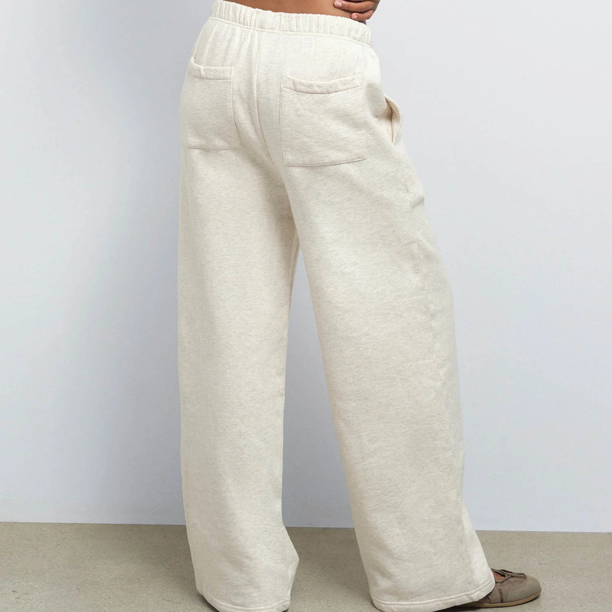 *MATE - Organic Fleece Straight Leg Sweatpant, Heather Oat, XS