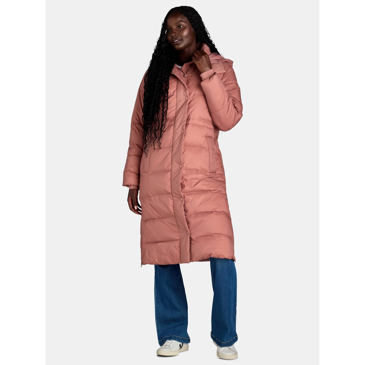 Chalky Brick Ozark Trail Women's and Women's Plus Long Hooded Responsible Down Filled Parka  Size: L(12-14)