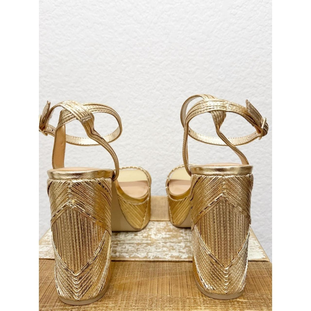INC International Concepts Women's  Cindy Platform Sandals- Gold - 9M