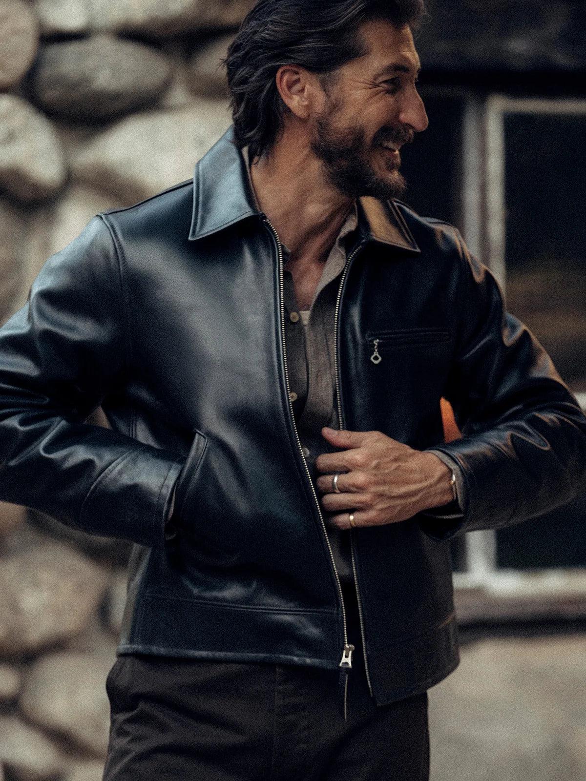 Buck Mason Bruiser PCH Leather Jacket Size Medium