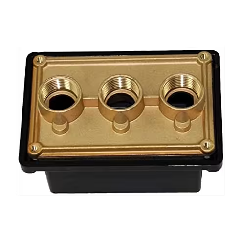 Pentair Junction Box Brass Base w/ Polycarbonate Cover - 3/4 in. x 1 in. x 3/4 in. ports | 78310700
