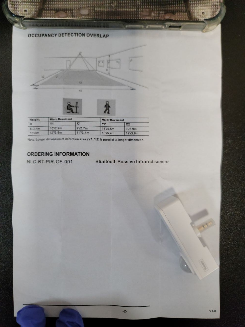 GEBC Bluetooth Passive Infrared Sensor - Model: NLC-BT-PIR-GE-001