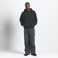 SKIMS FLEECE LOUNGE MENS RELAXED HOODIE- BLACK- MED