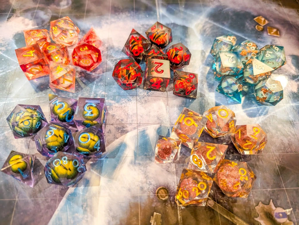 MYSTERY DICE GOBLIN - Mystery Liquid Core Dice Set - Full Set of Matching Polyhedral Dice - 1 Set