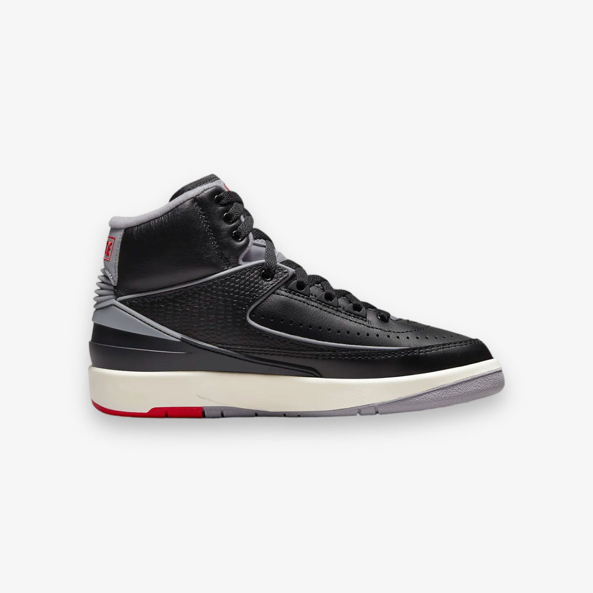 AIR JORDAN GRADE SCHOOL JORDAN 2 RETRO Black/Cement Grey-fire Red Size: 4.5Y